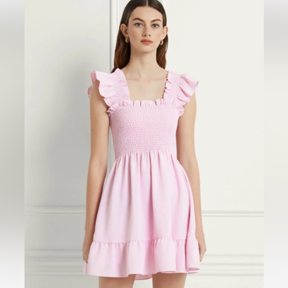 Hill House Elizabeth Nap dress in pink crepe size small